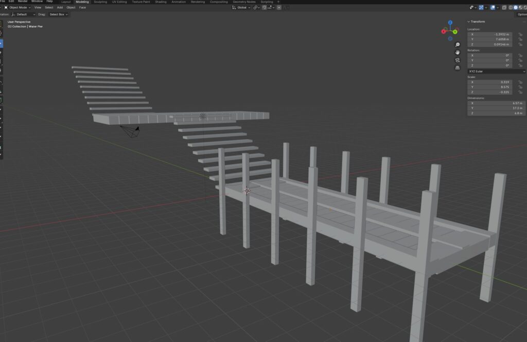 Greyscale incomplete 3D pier